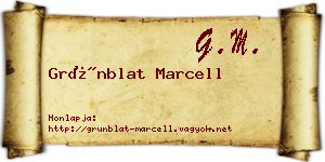 Grünblat Marcell névjegykártya